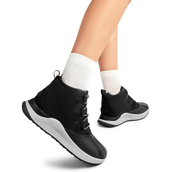 Women’s Black Waterproof Lace Up Anti-Slip Warm Snow Booties Sneakers - Picture 6 of 6